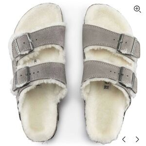 Birkenstock Shearling Buckle Sandals